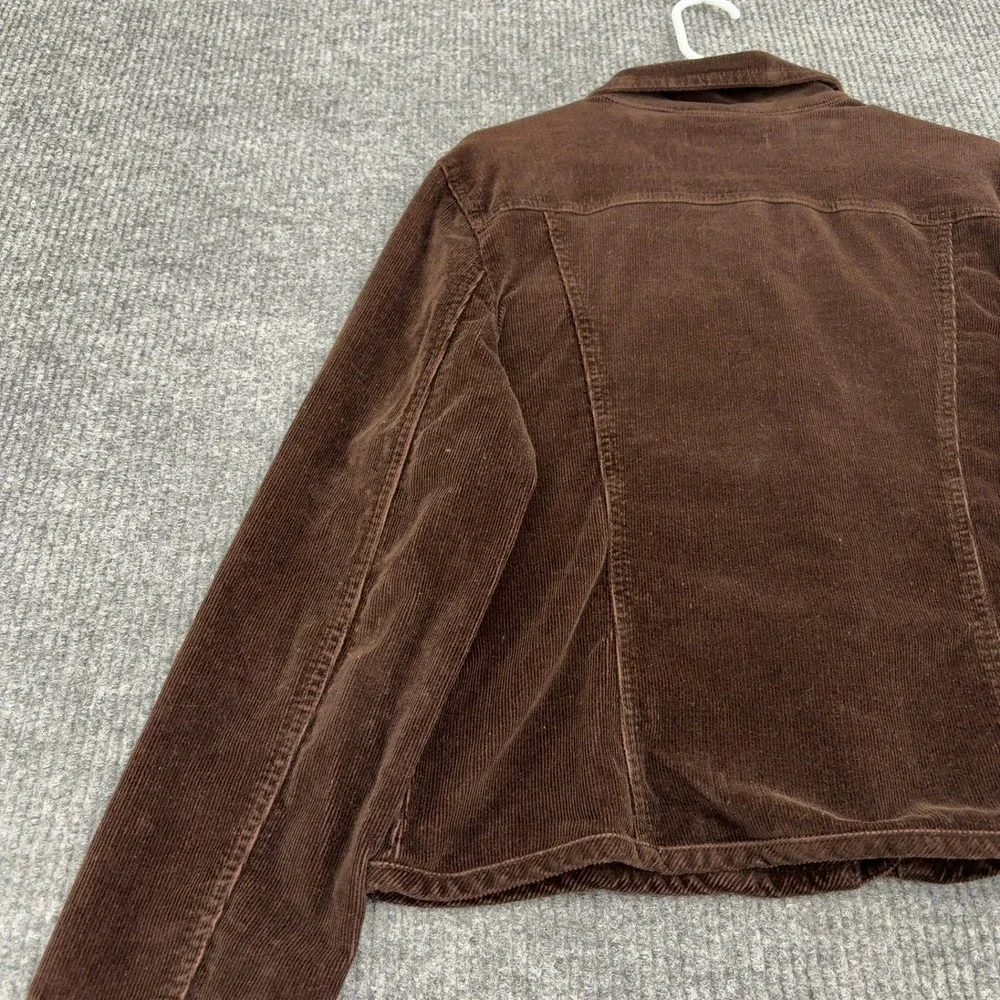 A.M.I. Jacket Womens L Brown Cotton Spandex‎ Corduroy Trucker Casual Style